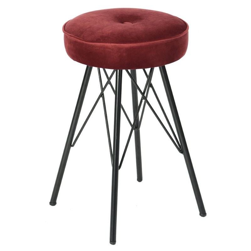 Etheredge Metal Accent Stool, Red