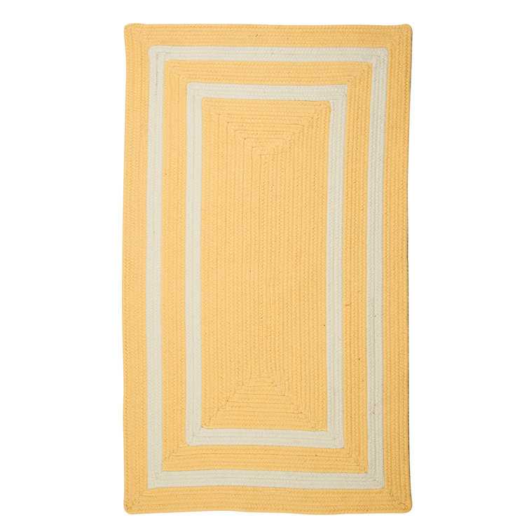 Tapis jaune à motif géométrique tressé Cisbrough