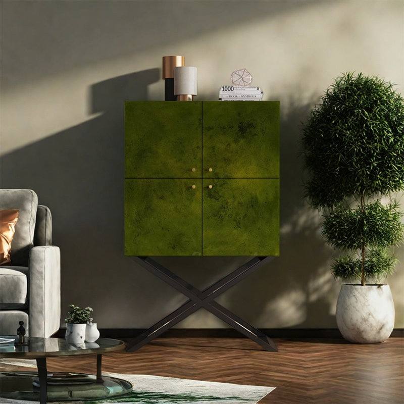 Armoire de rangement moderne avec plateau en bois de noyer, Noir, noir, noir, noir