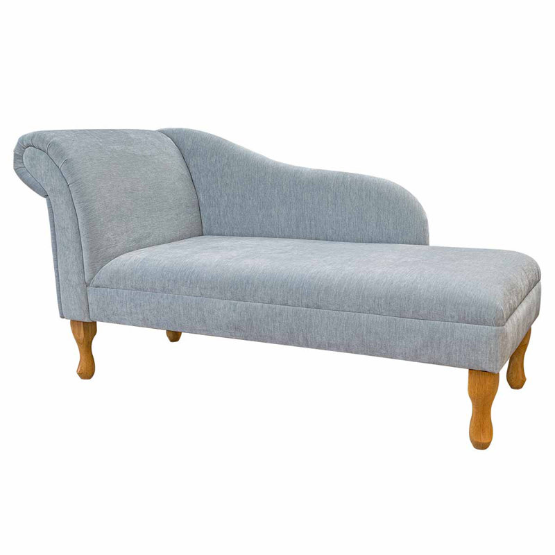 Upholstered Chaise Lounge, Blue