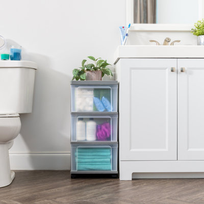  IRIS 3-Drawer Narrow Plastic Storage Cart