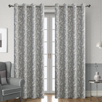  80% Blackout Curtains for Bedroom, Grey Window Drapes 84 Inch Length for Living Room, Thermal Insulated Grommet Curtains, 2 Panels