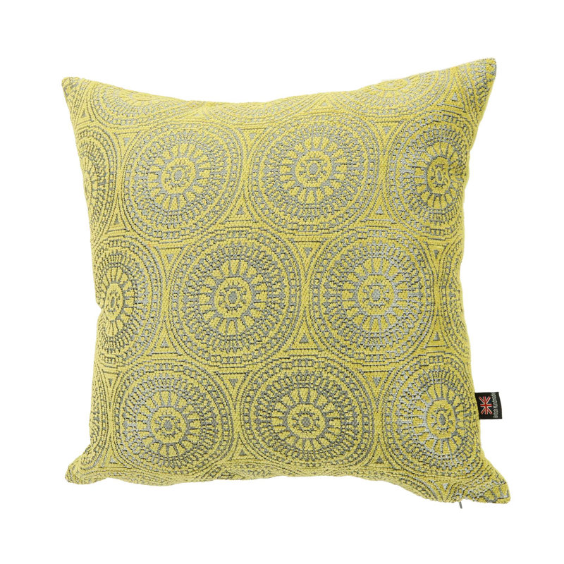 Chilton Geometric Square Throw Cushion, Large, Green