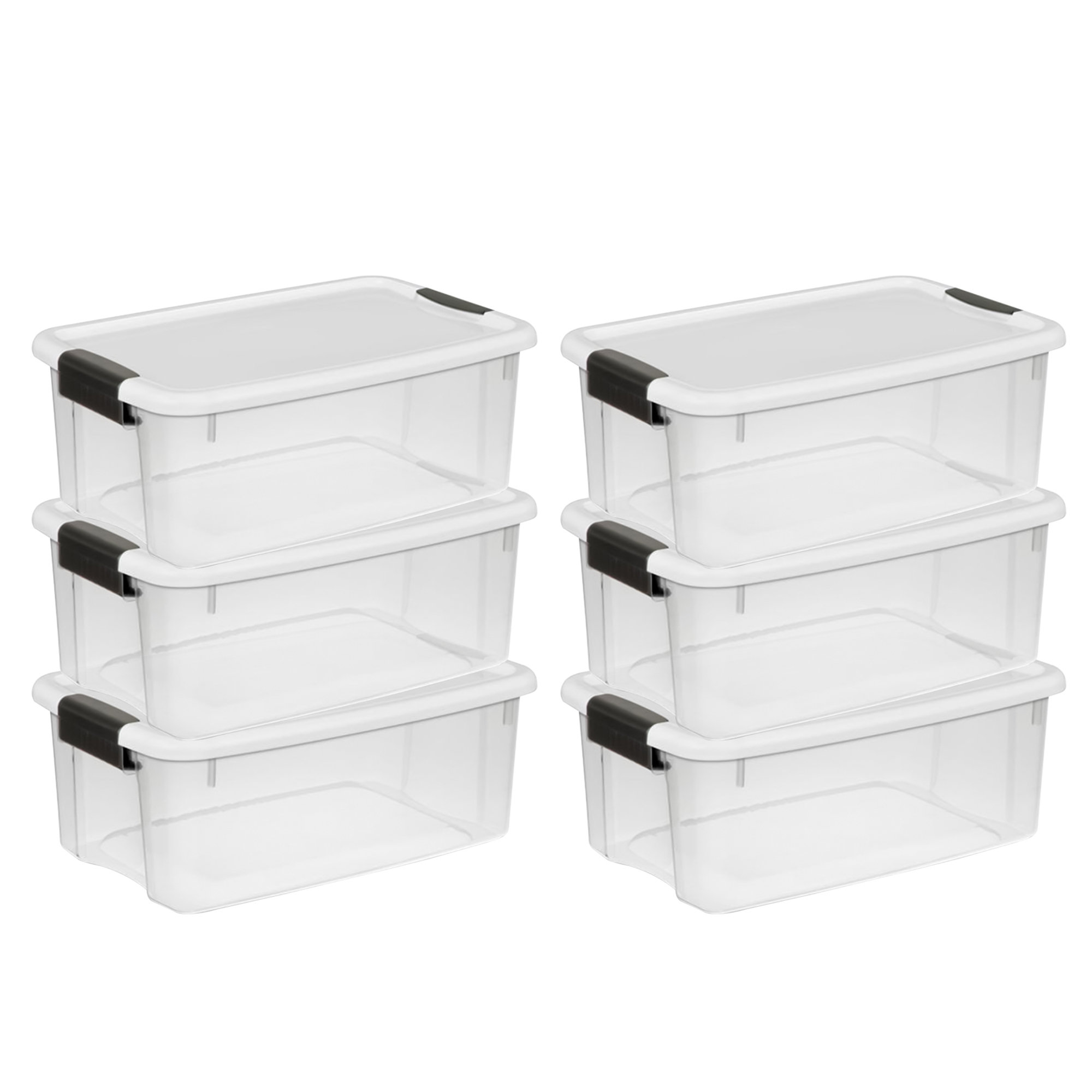 Stackable Industrial Totes With Lids Sterilite 6-Pack Heavy Duty