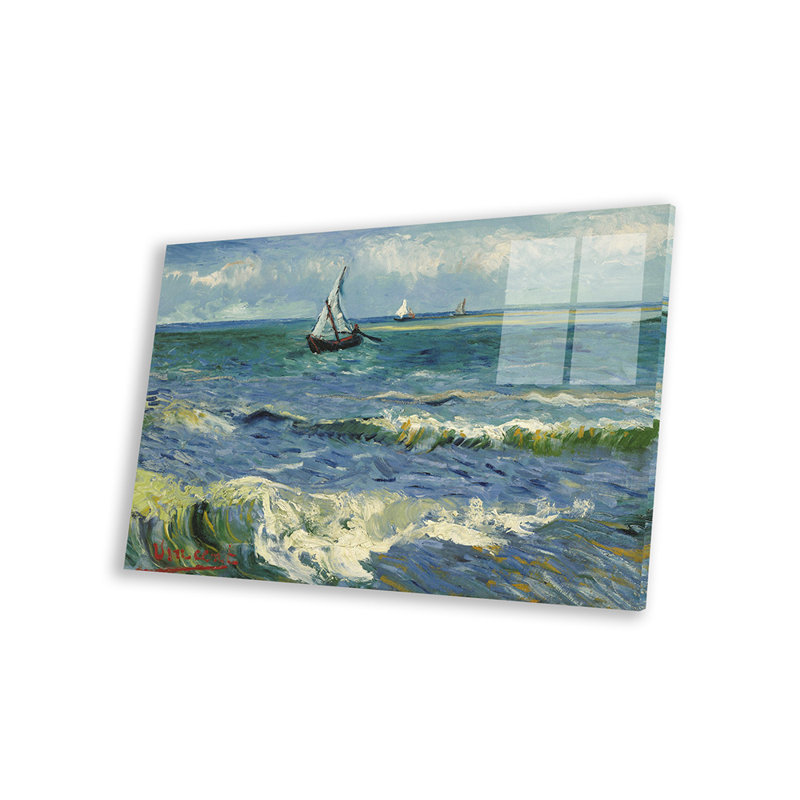 Paysage marin près des Saintes Maries de la Mer, reproduction sur verre acrylique, H 16 po x l 24 po x P 0,25 po