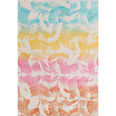 Tapis moderne à motif de chevrons dégradé