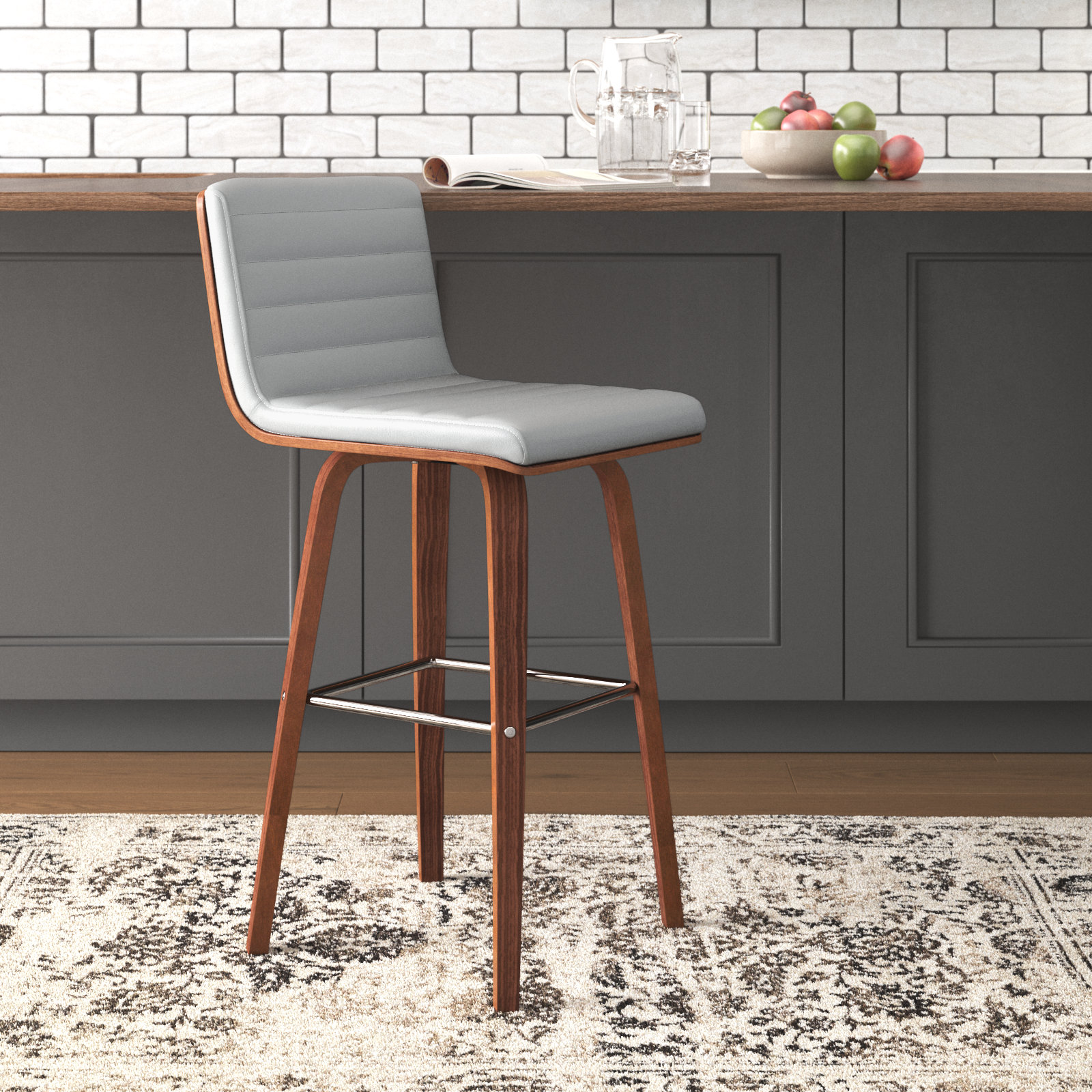 Wade Logan Black Bar Stools Wayfair Wade Logan® Biance Wood Swivel