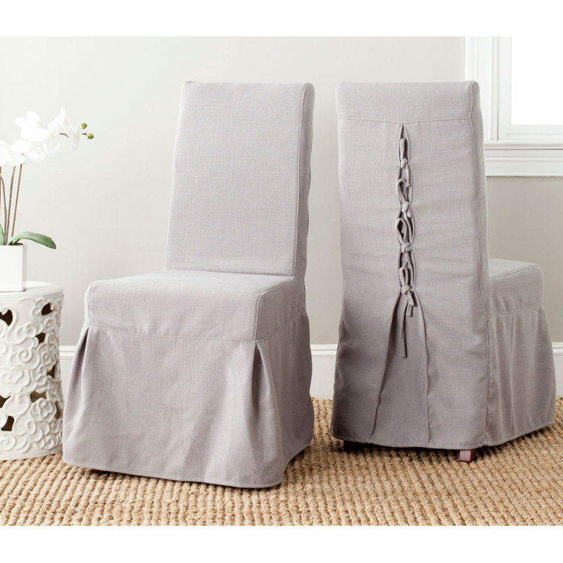 Ensemble de 2 chaises à housse Adrianna, Lin gris