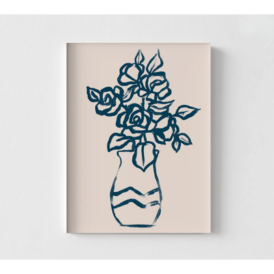 Impression de roses bleu marine, reproduction de peinture, Art floral bleu, impression de fleurs bleu foncé, décoration murale botanique, impression d'art nature minimaliste