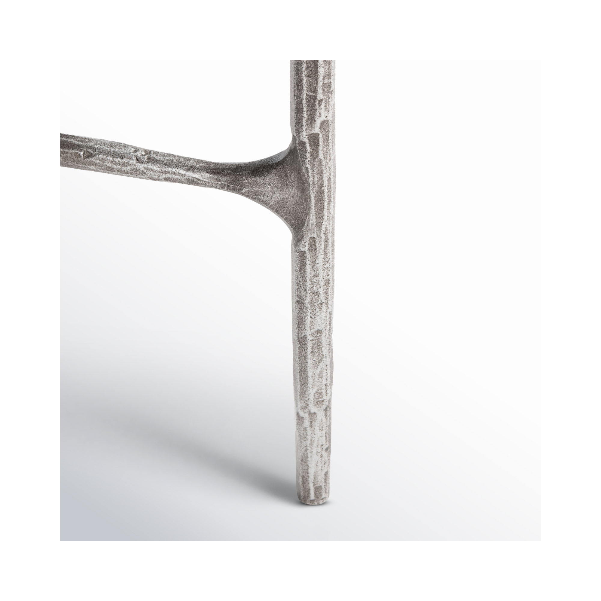 Evelynn Glass Cross Legs End Table, Glass Top/Silver Base