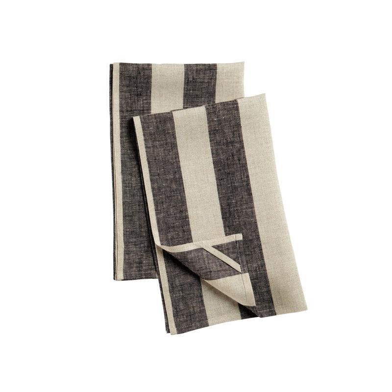 Cabana Kitchen Towel, Black and Natural