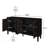 60" Rustic American Farmhouse Credenza - Symmetrical Sunburst Door Design, Heavy-Duty TV Stand with Adjustable Shelves-128505111
