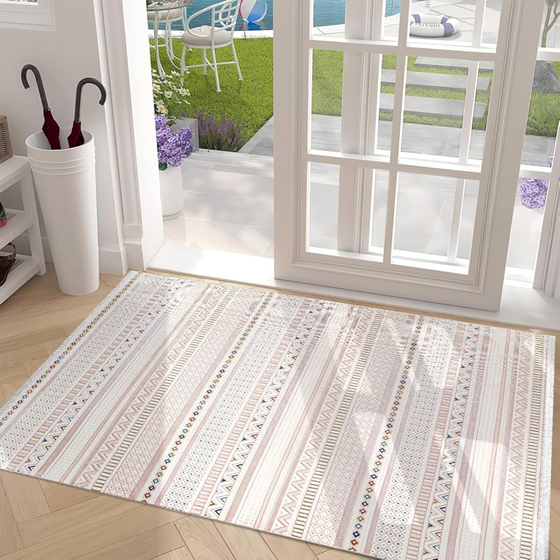 Indoor Area Rugs Low Pile Bedroom Rug Non Slip Floor Mat Soft Entryway Carpet Pad for Hallway ZN003, Rectangle 80 x 150 cm