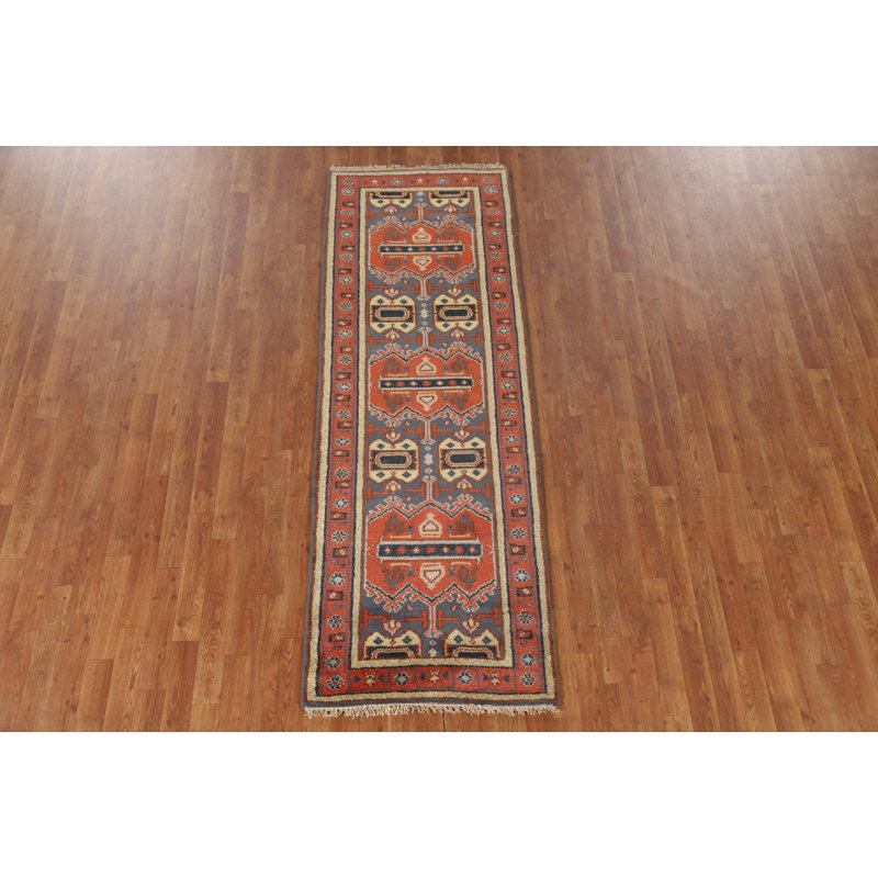 Tapis de couloir indien à motif géométrique 3x8