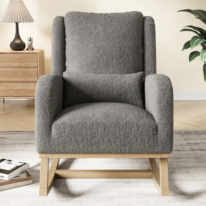 Solid Wood Rocking Chair, Grey