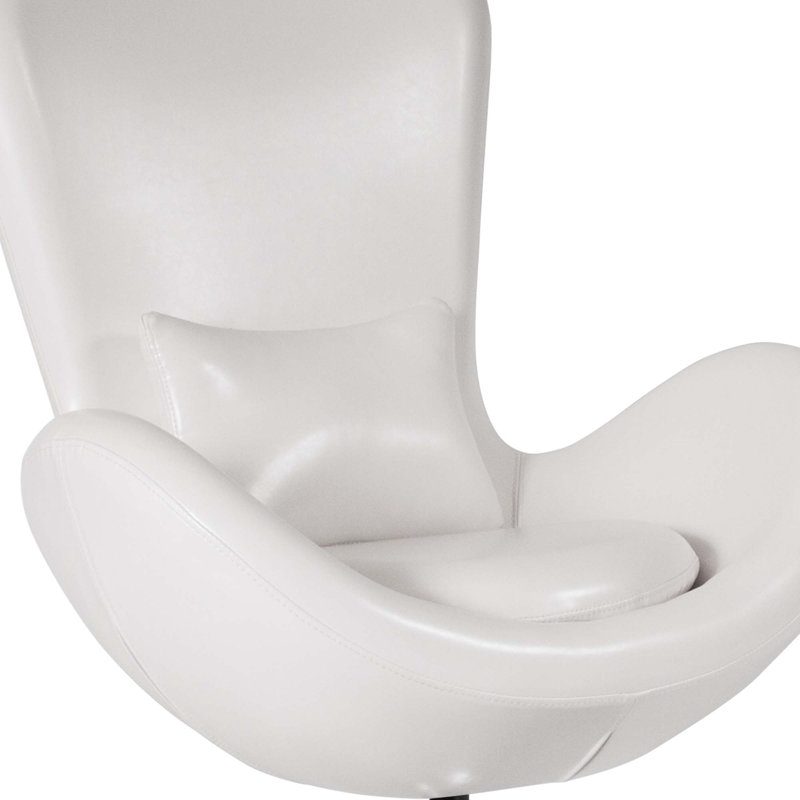 Chaise de réception pivotante avec siège incliné Marilo LeatherSoft - Siège d'invité, blanc