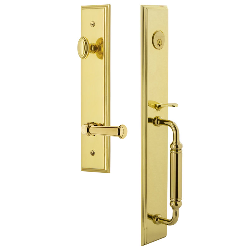 Carré Complete Inactive Dummy Handleset with Georgetown Lever and Rosette, Right, Lifetime Brass