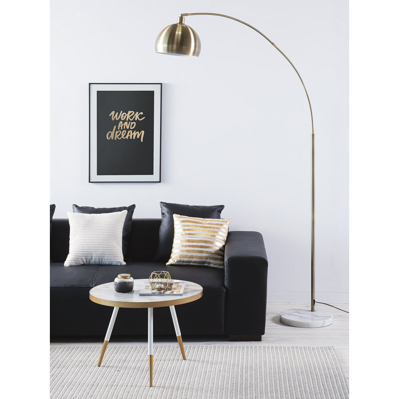 Aanya 210cm Arched Floor Lamp, Brass