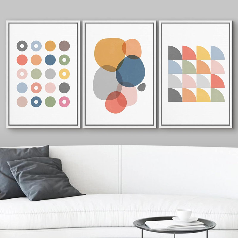 Mid-Century Shape, H 24 po x l 48 po, Cadre flottant blanc