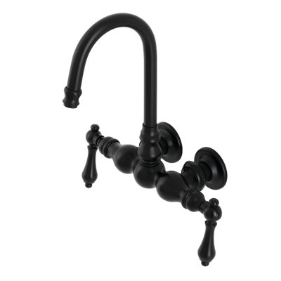 Kingston Brass Aqua Vintage Two-Handle 2-Hole Tub Wall Mount Clawfoot Tub Faucet