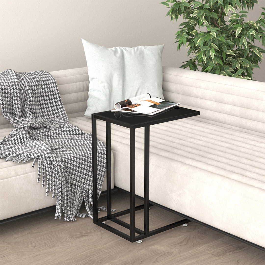 Nathanson Glass Top Block End Table