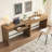 Boho Minimalist Wood Desk With Hidden Drawer-1055396119