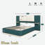 Lit plateforme tapissier avec tablettes-150216829-150216828
