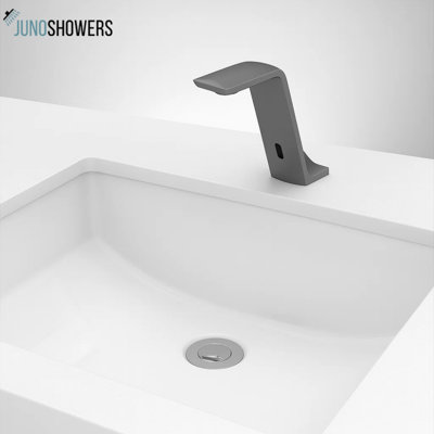 Juno Commercial White Touchless Sensor Faucet – Deck Mounted, Brass Construction with Infrared Technology