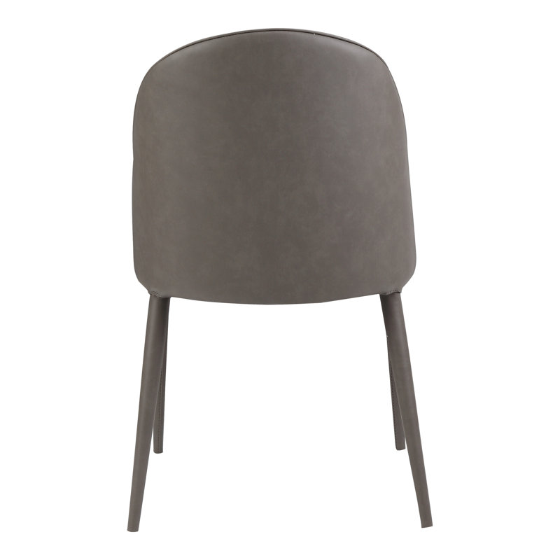 Ensemble de deux chaises d'appoint en similicuir gris, Gris