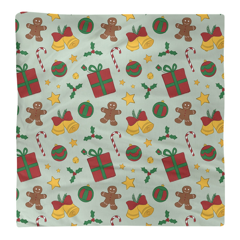 Serviette de noël fêter hol, 22 po x 22 po, Bleu sarcelle / rouge, Polyester