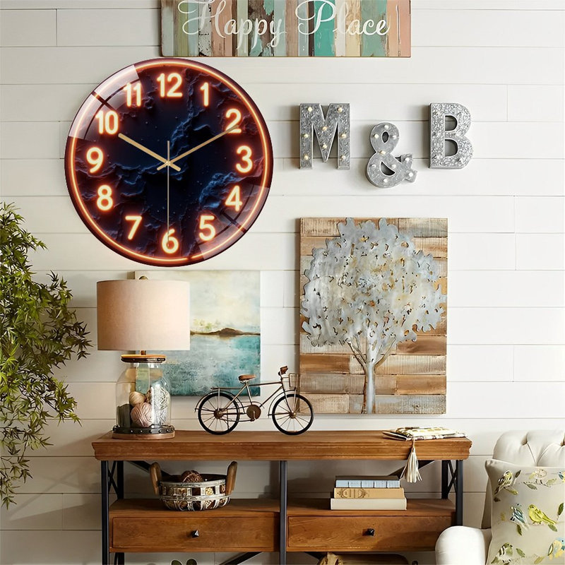 Horloge murale en verre Neon