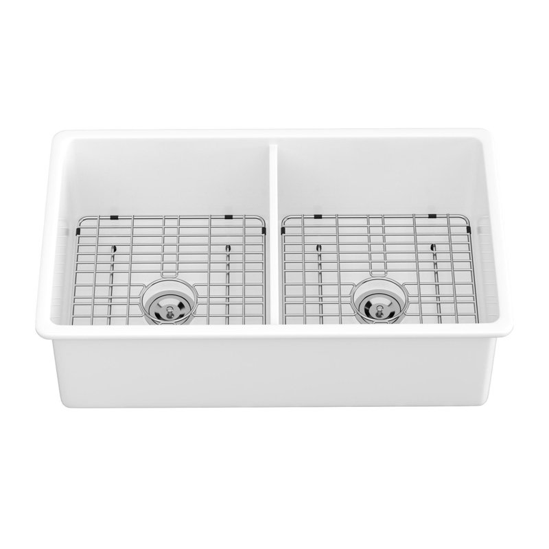 Undermount Ceramic Double Bowl Kitchen Sink – Deep Basin