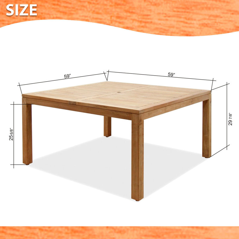 Anautica 8 - Person Wood Patio Dining Set with Square Table