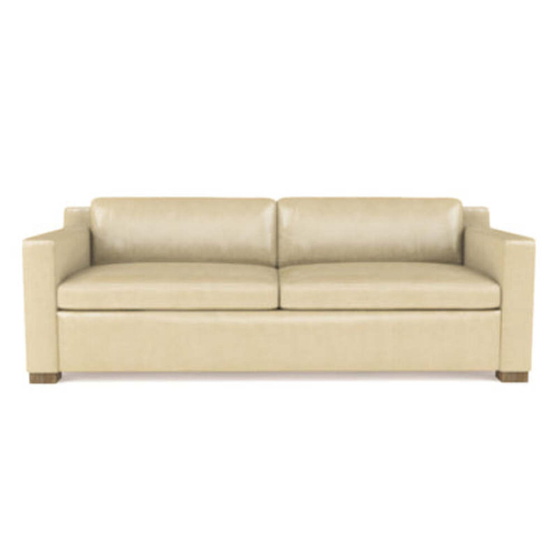 Causeuse Mercer, H 33,5 po x l 72 po x P 39 po, Cuir rétro huître, Naturel