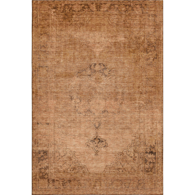 Premium Machine Washable Kiyondrea Copper Rug