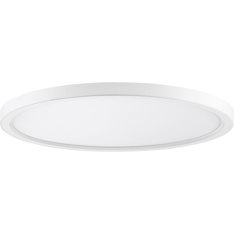 Plafonnier encastré 1 lumière DEL Naquin, H 1 po x l 7,5 po x P 7,5 po, Blanc lustré