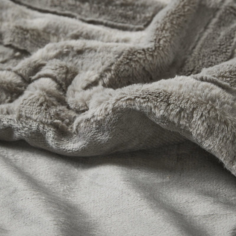 Jeté en duvet synthétique ultra moelleux Arctique Larkin, Gris