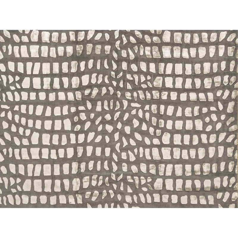 Himalayan Abstract Area Rug in Gray/Ivory