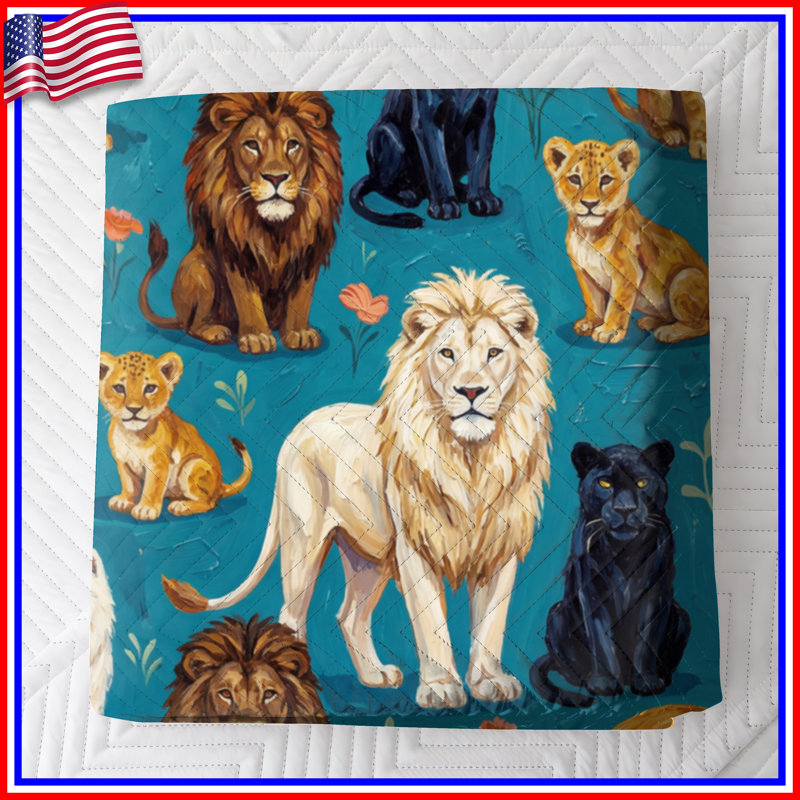Couvre-lit matelassé Lions And Panthers, Twin