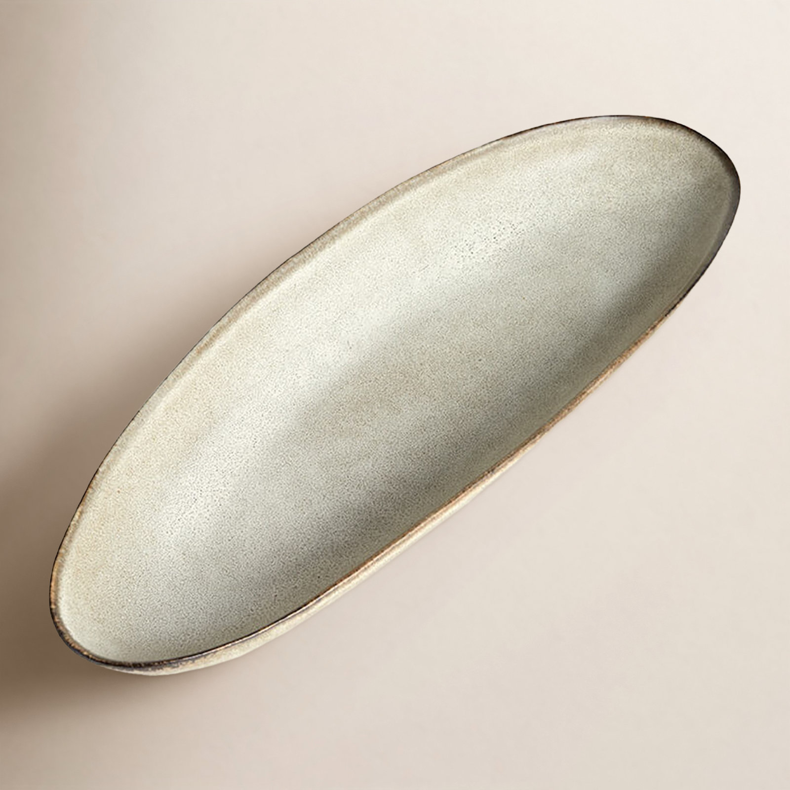 Alyson Ceramic Decorative Tray, Oyster