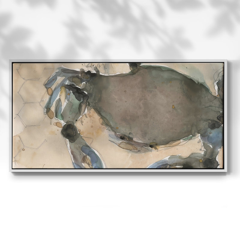 Le crabe du Maryland II - Toile tendue avec châssis encadré - Prêt à être accroché, H 17 po x l 33 po, Blanc