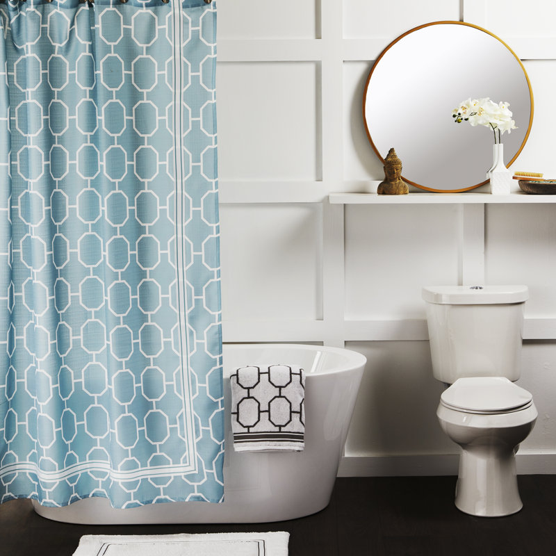 Vern Yip Geometric Shower Curtain, Aqua