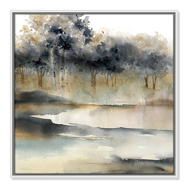 Collection Silent Waters Silent Waters I par Carol Robinson, H 25,5 po x l 25,5 po x P 2 po, Blanc