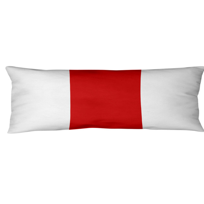 Oreiller de corps en polyester Atlanta, Acton, Blanc / rouge moyen