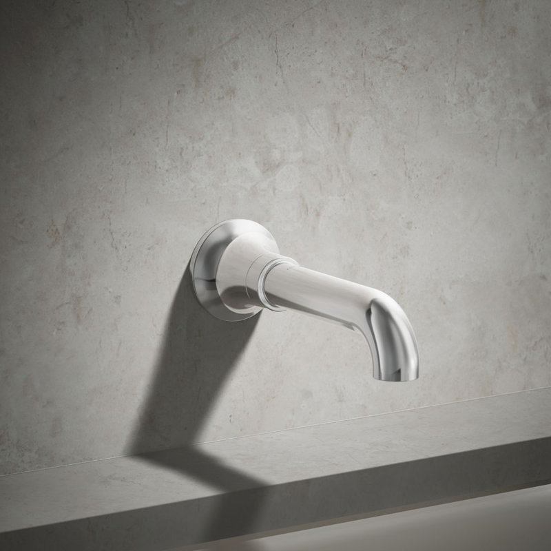Tone Wall-Mount Non-Diverter Bath Spout, Polished Chrome