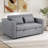 55.5" Wide Modern Linen Upholstered Soft Sofa Bed With Accent Pillow-1154223774