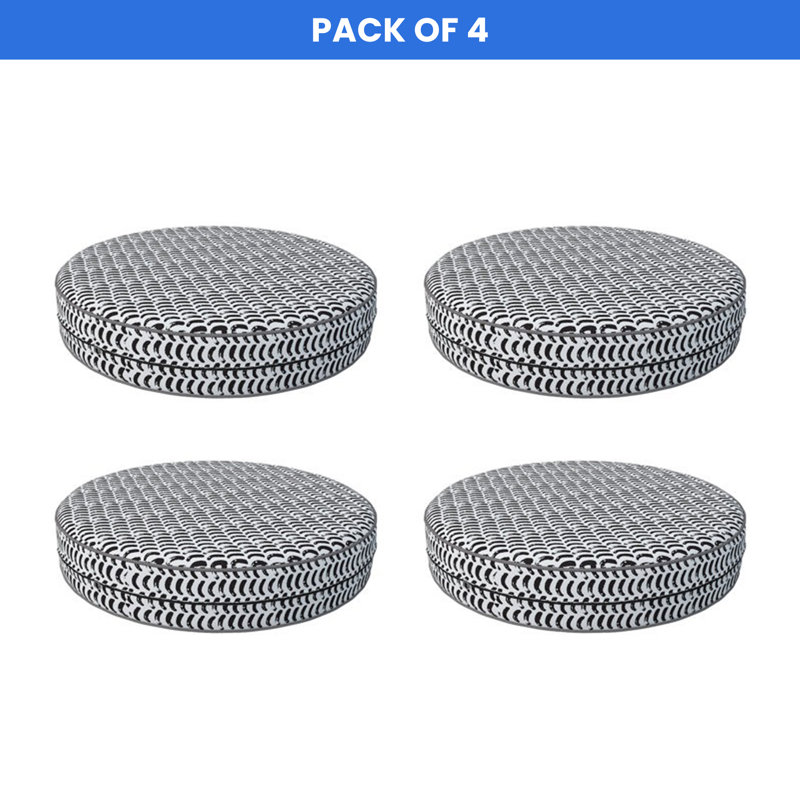 Decorative Indoor Outdoor Waterproof Round Cushion Cover, Patio UV Resistant Seat Cushion Cover, 12.7cm H x 63.5cm W
