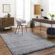 Viewcrest Striped Handmade Flatweave Recycled P.E.T. Area Rug in Slate Blue/White