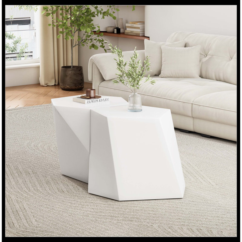 ENSEMBLE DE TABLE À CAFÉ MODERNE MGO, Blanc