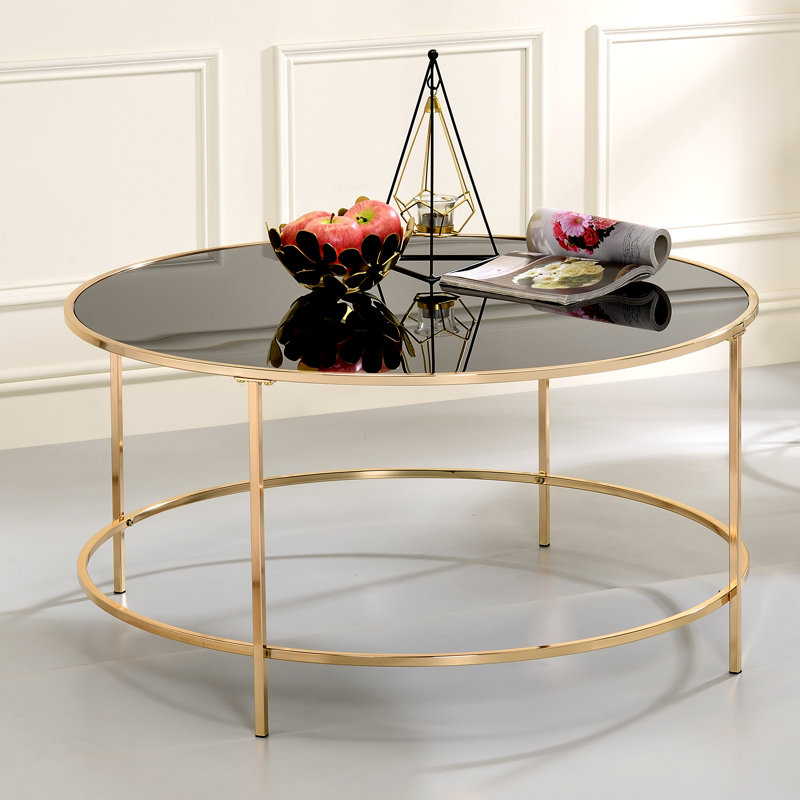 Silverlock Glass Top Single Coffee Table, Gold